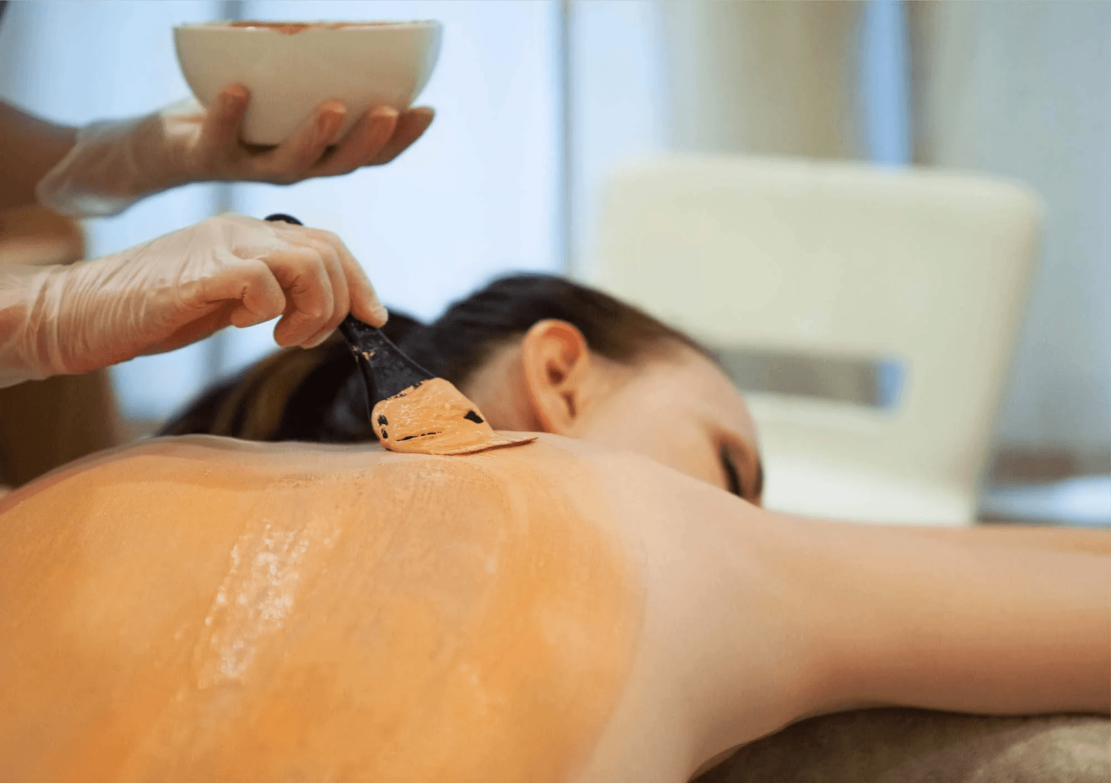 Back facial and waxing service